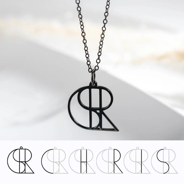 Collier Minimaliste Personnalisé Nom Logo Design Bijoux Anniversaire Cadeau de Saint-Valentin pour les femmes