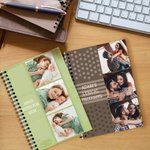 Personalisierte 3 Fotos A5 Spiral Notebook mit Text 60 Blätter Muttertag Vatertag Jahrestag Geschenk für Familie Paar