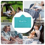 Personalisierte Mehrfarbige Weiche Kapuzendecke mit Namenswolke Geburtstag Weihnachten Geschenk für Oma Mutter Familie