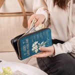 Portefeuille long en cuir PU avec nom et verset biblique Affirmation positive Cadeau religieux personnalisé pour chrétien