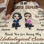 Personalised Badass Sister Brother Leopard Print Cartoon Soft Throw Blanket with Names Home Decor Birthday Friendship Gift for Besties Friends