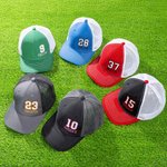 Personalised Multicolour Embroidered Name Number Mesh Baseball Cap with Adjustable Strap Birthday Team Gift for Sports Mom Lovers