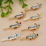 Personalized Multicolor Micropipette-shaped Laboratory Pin with Text Laboratory Graduation Season Gift for Chemists Doctors