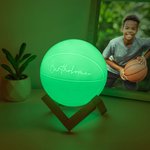 Personalisiertes 3D-Basketball 16 Dimmbare Farbe Touch-LED-Nachtlicht mit Hölzernen Sockel Fernbedienung Zimmer Deko Geschenk für Sportliebhaber