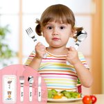 Personalizowany przenośny pojemnik na lunch w kształcie kwiatka z nożem, widelcem, łyżką i zestawem sztućców z imieniem Urodzinowy prezent dla chłopców i dziewczynek