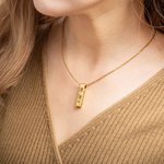 Personalised 1-4 Sides Engraved Ashes Urn Bar Necklace with Birth Flower and Text Cremation Jewellery Memorial Gift for Her