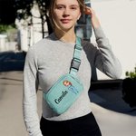 Personalizzato Cartoon Sport Ragazza Nome impermeabile Crossbody Fanny Pack Waist Bag con cinturino regolabile per allenamento Corsa Regalo di compleanno per le donne
