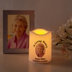 Personlig portrettfoto flammeløst LED-lys med navn og dato Sympati minnegave for tap av en elsket