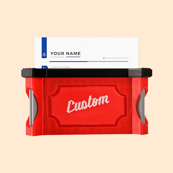 Personalized Cool Stash Box Style 3D Print Business Card Holder with Text Office Dest Accessory Business Christmas Gift for Men