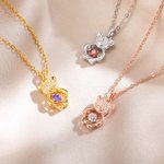Henkilökohtainen Söpö Shining Bear Zircons Sparkling Dance Birthstone kaulakoru korut syntymäpäivä vuosipäivä lahja hänelle