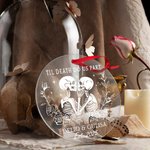 Spersonalizowana przezroczysta ozdoba akrylowa Til Death Do Us Part Kissing Skeletons z imionami i rokiem Gothic Home Decor Halloween Anniversary Gift for Couple