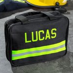 Personalized Fluorescent Reflective Strip Name Large Waterproof Toiletry Bag with Multi-Compartment Travel Essentials Birthday Gift for Firefighter