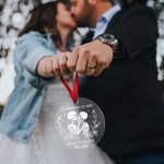Spersonalizowana przezroczysta ozdoba akrylowa Til Death Do Us Part Kissing Skeletons z imionami i rokiem Gothic Home Decor Halloween Anniversary Gift for Couple