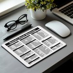 Gepersonaliseerd Excel Sneltoets Ontwerp Antislip Muismat met Tekst Bureau-accessoires Kantoorgeschenk voor Collega
