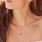 Henkilökohtainen Söpö Shining Bear Zircons Sparkling Dance Birthstone kaulakoru korut syntymäpäivä vuosipäivä lahja hänelle