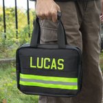 Personalized Fluorescent Reflective Strip Name Large Waterproof Toiletry Bag with Multi-Compartment Travel Essentials Birthday Gift for Firefighter