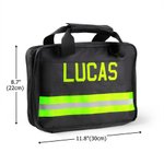 Personalized Fluorescent Reflective Strip Name Large Waterproof Toiletry Bag with Multi-Compartment Travel Essentials Birthday Gift for Firefighter