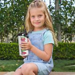 Personlig färgglad 3D-effektbokstav 15oz isolerad namnvattenflaska med vikbart sugrör och handtag Födelsedagsback till skolan-present för barn