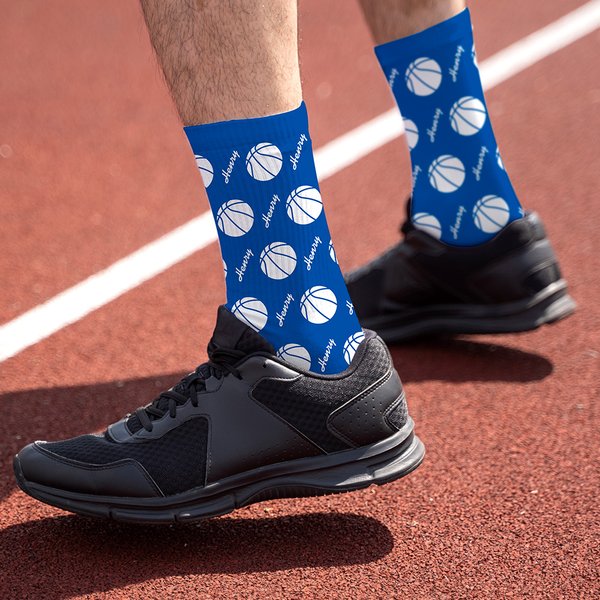 Calzini a tubo personalizzati multicolore con il nome di Baseball e pallacanestro Regalo di compleanno per gli amanti dello sport