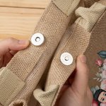 Personalised Flower Heart Cartoon Couple Reusable Jute Tote Bag with Handle Valentine's Day Wedding Gift for Couples