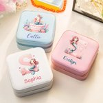 Personalised Cute Pink Fantasy Mermaid Initial Name Jewellery Box Back-to-school Season Birthday Baptism Gift for Girls