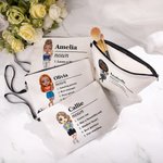 Personalized Cartoon Character Name Definition Makeup Bag with Text and Wrist Strap Birthday Travel Essentials Gift for Women