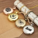 Personligt graverat monogram Klassiskt fickur Födelsedag Alla hjärtans dag Fars dag Gåva för män