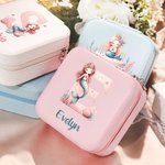 Personalised Cute Pink Fantasy Mermaid Initial Name Jewellery Box Back-to-school Season Birthday Baptism Gift for Girls