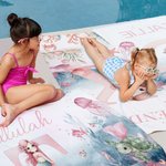 Spersonalizowany, szybkoschnący ręcznik plażowy Mermaid z inicjałami i imieniem Niezbędny prezent na lato dla kobiet i dziewczynki