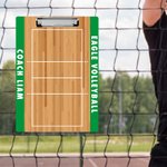 Portapapeles de borrado en seco personalizado con diseño de cancha de voleibol y clip de perfil bajo Regalo de agradecimiento de fin de temporada para