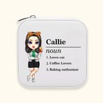 Personalizada de cuero PU Cartoon Nombre del personaje Definición Joyero Cumpleaños Aniversario de regalo para las mujeres