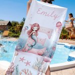 Spersonalizowany, szybkoschnący ręcznik plażowy Mermaid z inicjałami i imieniem Niezbędny prezent na lato dla kobiet i dziewczynki