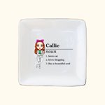 Personalizada de dibujos animados Nombre Definición Baratija de cerámica Joyería Plato con Nombre Cumpleaños Novia Fiesta Regalo para Mujeres
