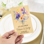 Henkilökohtainen Let Love Grow Vintage Kraft paperi Wildflower siemenpaketti nimi ja päivämäärä asetettu 20 häät suosii Bridal Shower lahja vieraille