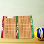 Portapapeles de borrado en seco personalizado con diseño de cancha de voleibol y clip de perfil bajo Regalo de agradecimiento de fin de temporada para