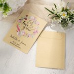 Henkilökohtainen Let Love Grow Vintage Kraft paperi Wildflower siemenpaketti nimi ja päivämäärä asetettu 20 häät suosii Bridal Shower lahja vieraille