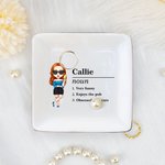Personalizada de dibujos animados Nombre Definición Baratija de cerámica Joyería Plato con Nombre Cumpleaños Novia Fiesta Regalo para Mujeres