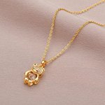 Henkilökohtainen Söpö Shining Bear Zircons Sparkling Dance Birthstone kaulakoru korut syntymäpäivä vuosipäivä lahja hänelle