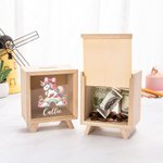 Personlig Rainbow Floral Fantasy Unicorn sparebøsse i tre med navn Barnehagedekorasjon Bursdag Baby Shower Gave til jenter