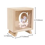 Tirelire en bois à fenêtre transparente personnalisée avec initiale nom et design d'animal - Décoration sur table - Cadeau d'anniversaire pour enfants