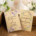 Henkilökohtainen Let Love Grow Vintage Kraft paperi Wildflower siemenpaketti nimi ja päivämäärä asetettu 20 häät suosii Bridal Shower lahja vieraille