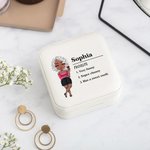 Personalizada de cuero PU Cartoon Nombre del personaje Definición Joyero Cumpleaños Aniversario de regalo para las mujeres