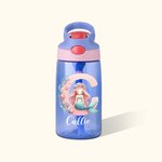 Personalisierte Fantasie Meerjungfrau Initiale 475 ml Wasserflasche mit Strohhalm Auslaufsicherer Deckel Geburtstag Geschenk für Mädchen