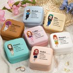 Personalizada de cuero PU Cartoon Nombre del personaje Definición Joyero Cumpleaños Aniversario de regalo para las mujeres
