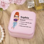 Personalizada de cuero PU Cartoon Nombre del personaje Definición Joyero Cumpleaños Aniversario de regalo para las mujeres