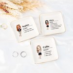Personalizada de dibujos animados Nombre Definición Baratija de cerámica Joyería Plato con Nombre Cumpleaños Novia Fiesta Regalo para Mujeres