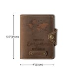 Mapamundi personalizado Brújula de piel auténtica Porta Pasaporte con nombre grabado y ranuras para tarjetas Aventura de viaje Regalo esencial para el amante de los viajes