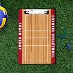 Portapapeles de borrado en seco personalizado con diseño de cancha de voleibol y clip de perfil bajo Regalo de agradecimiento de fin de temporada para