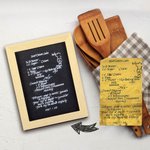 Recette/lettre manuscrite personnalisée transférée sur un panneau en bois pour un souvenir