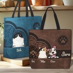 Borsa da spesa capiente con design di cane o gatto personalizzabile fino a 8 nomi regalo di compleanno per amanti degli animali